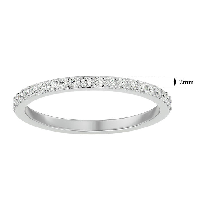 1/4 Carat Moissanite Matching Wedding Band In 14K White Gold