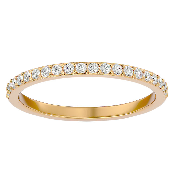 1/4 Carat Moissanite Matching Wedding Band In 14K Yellow Gold