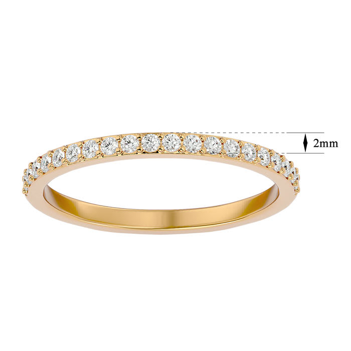 1/4 Carat Moissanite Matching Wedding Band In 14K Yellow Gold