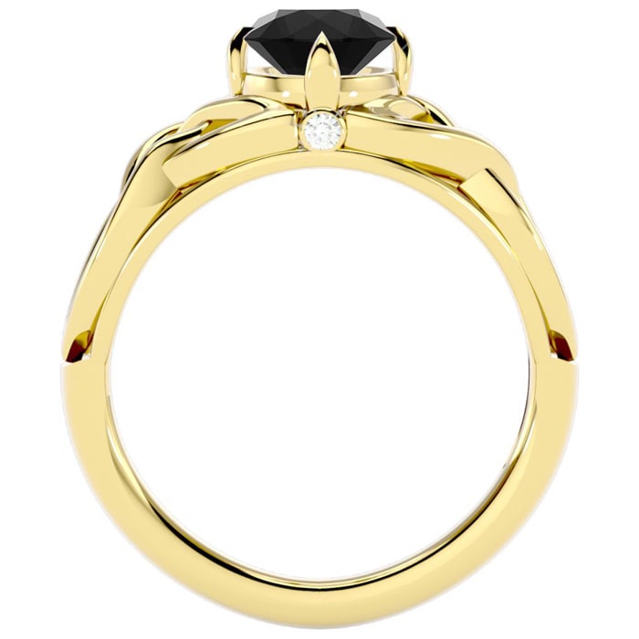 1 Carat Celtic Love Knot Black Diamond Engagement Ring In 14 Karat Yellow Gold