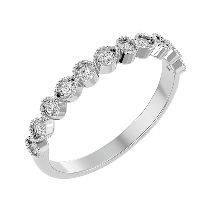 Get Your Exact Ring Size Of White Gold Thumb Rings With 1/10 Carats Of Diamond From SuperJeweler