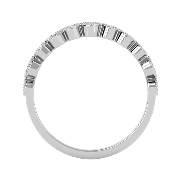 Get Your Exact Ring Size Of White Gold Thumb Rings With 1/10 Carats Of Diamond From SuperJeweler