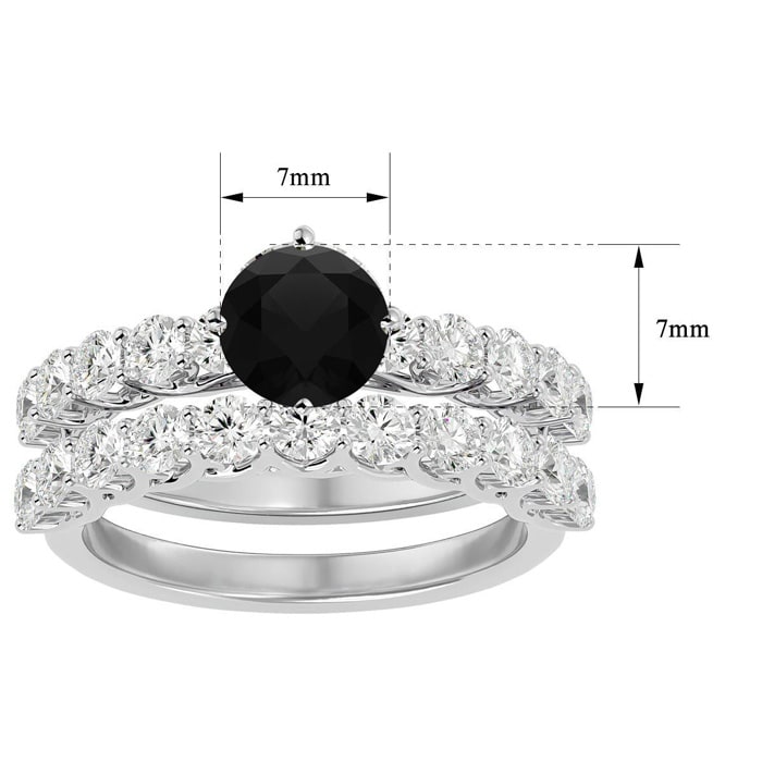 2 1/2 Carat Black Diamond Bridal Set In 14 Karat White Gold