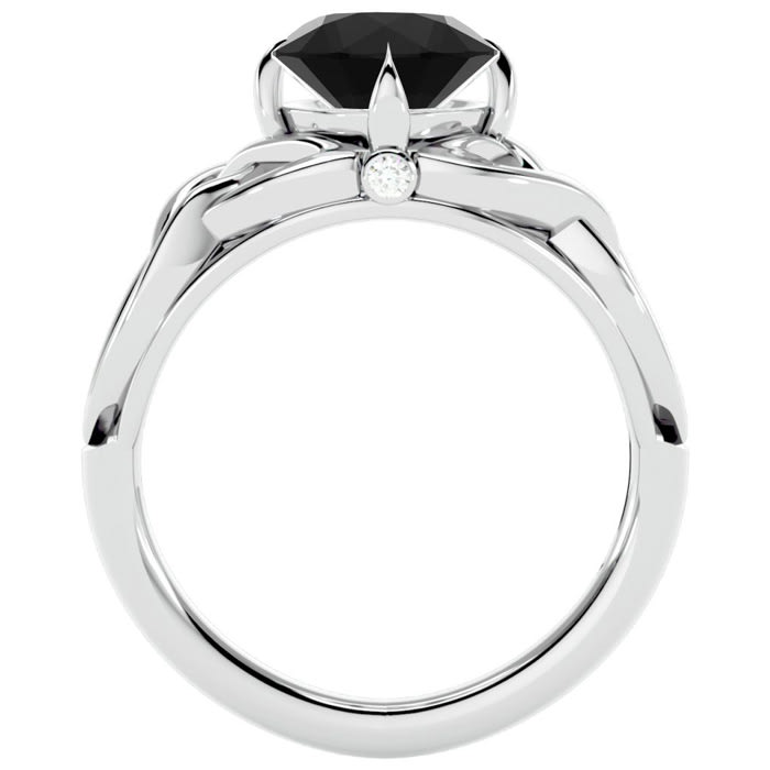 2 Carat Celtic Love Knot Black Diamond Engagement Ring In 14 Karat White Gold