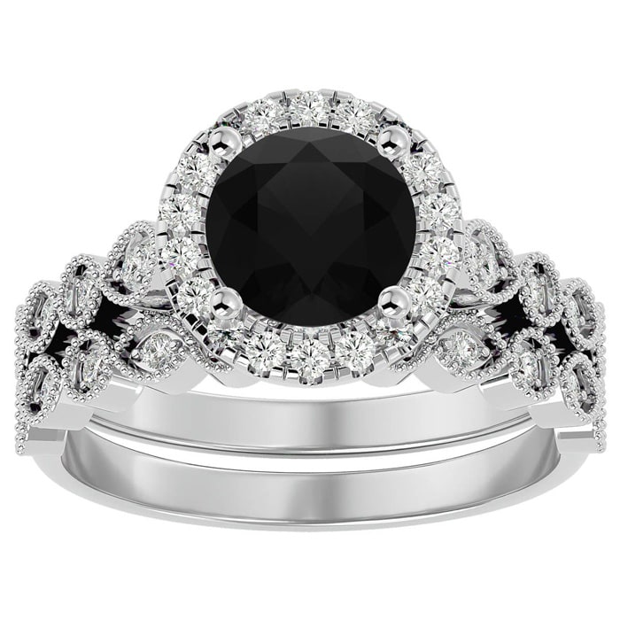 2 carat black diamond ring