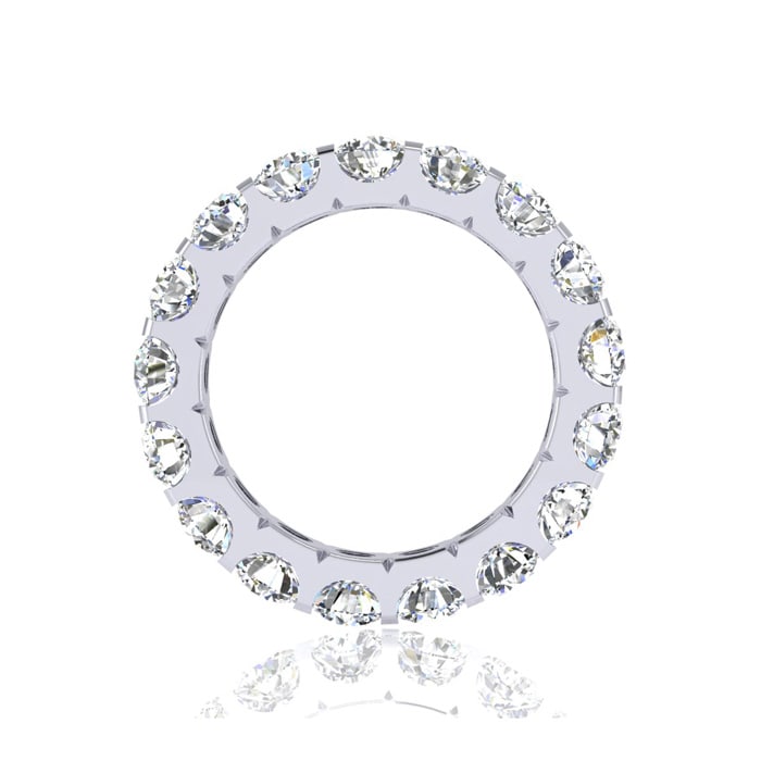 4 Carat Round Diamond Eternity Ring In 14 Karat White Gold, Ring Size 4