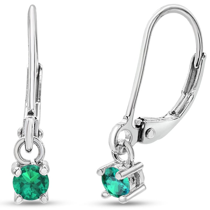 Leverback emerald earrings sale