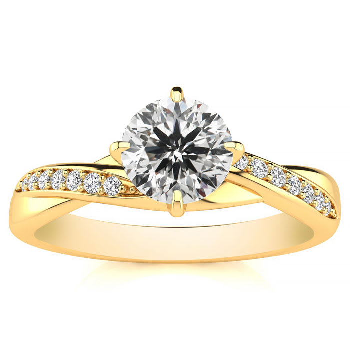1/2 Carat Lab grown Diamond Engagement Ring In 14 Karat Yellow Gold