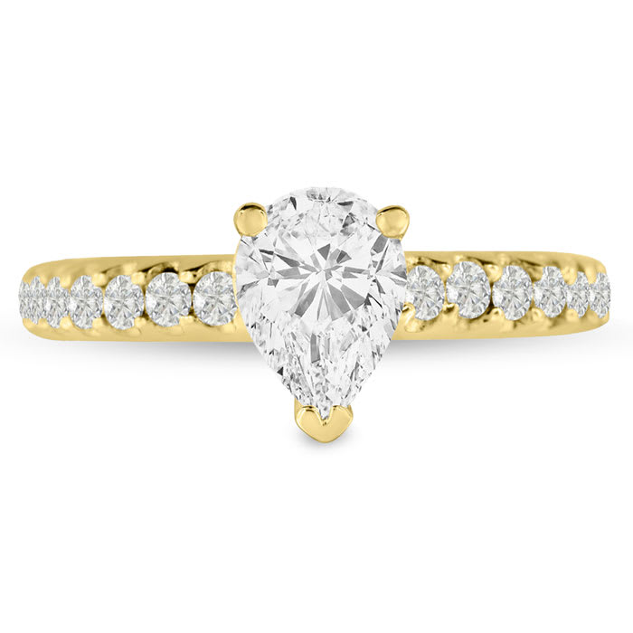 1 Carat Pear Shape Lab Grown Diamond Engagement Ring In 14 Karat Yellow Gold 