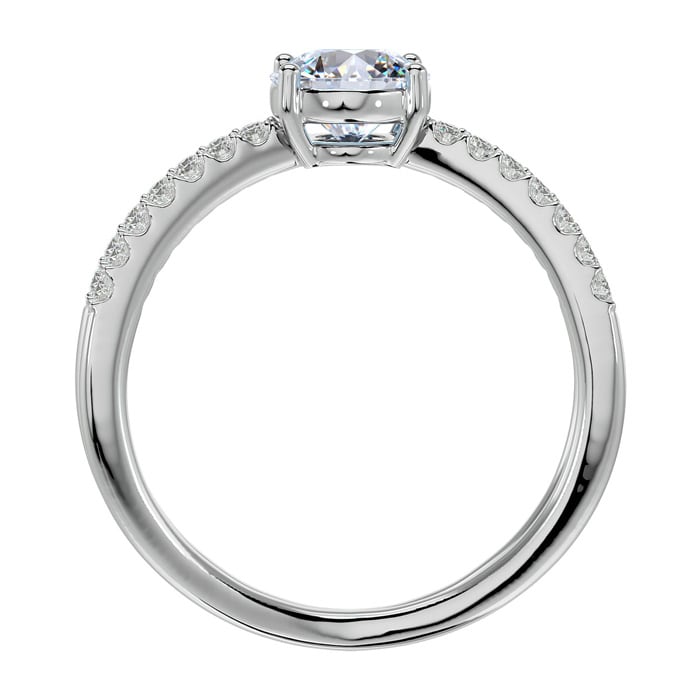 1 1/4 Carat Oval Shape Lab Grown Diamond Ring In 14 Karat White Gold
