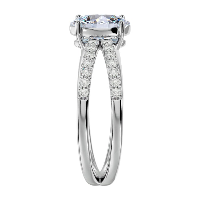 1 1/4 Carat Oval Shape Lab Grown Diamond Ring In 14 Karat White Gold