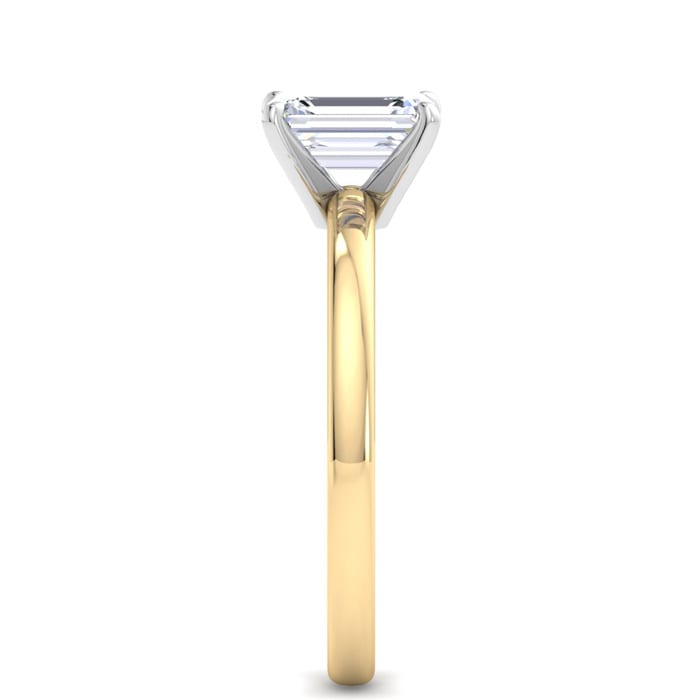 1 Carat Emerald Cut Lab Grown Diamond Ring In 14K Yellow Gold, Solitaire