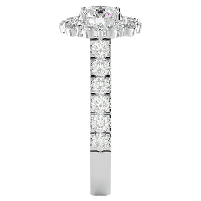 2 Carat Halo Lab Grown Diamond Engagement Ring In 14 Karat White Gold