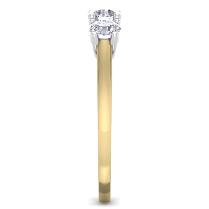 1 Carat Three Lab Grown Diamond Ring In 14 Karat Yellow Gold