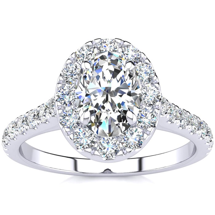 2 carat oval shaped diamond hot sale ring