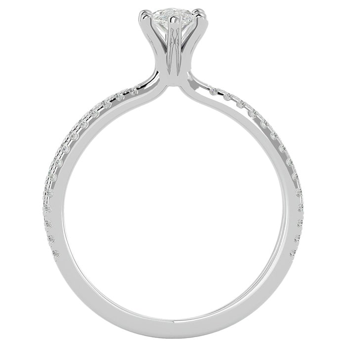 3/4 Carat Marquise Shape Lab Grown Diamond Engagement Ring In 14 Karat White Gold