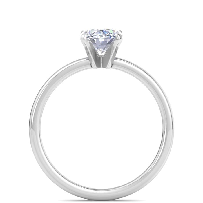 1 Carat Oval Shape Lab Grown Diamond Ring In 14K White Gold, Solitaire