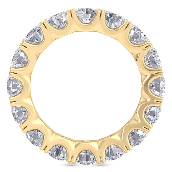 3 3/4 Carat Lab Grown Diamond Eternity Ring In 14 Karat Yellow Gold, Ring Size 4