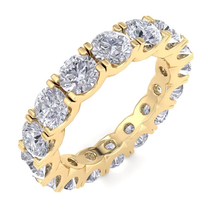 4 Carat Lab Grown Diamond Eternity Ring In 14 Karat Yellow Gold, Ring Size 7