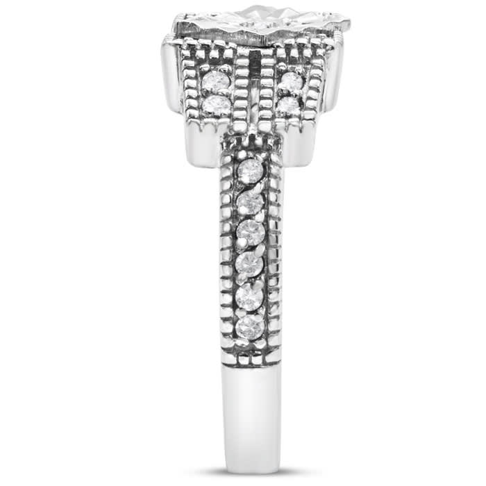 1/4 Carat Diamond Ring In Sterling Silver