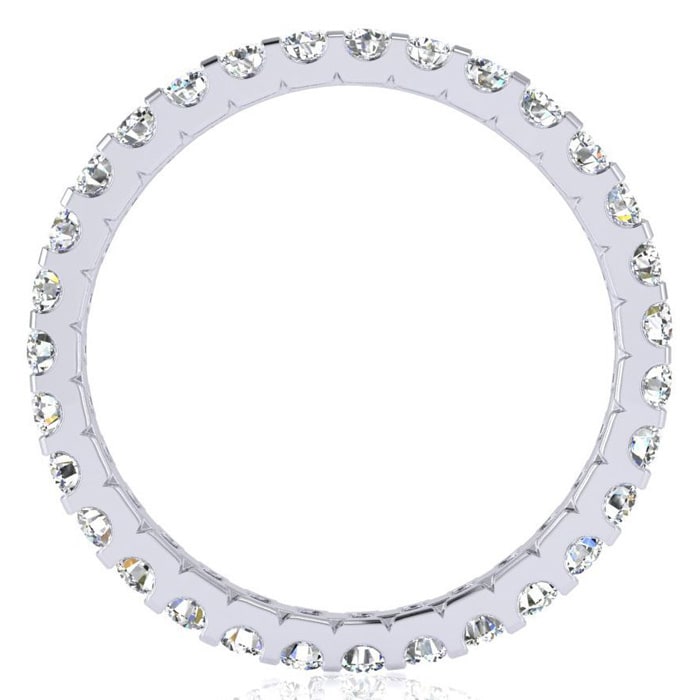 1 Carat Round Lab Grown Diamond Eternity Ring In 14 Karat White Gold, Ring Size 4