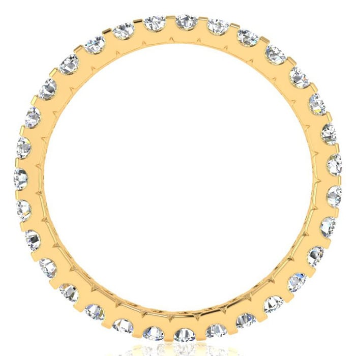 1 Carat Round Lab Grown Diamond Eternity Ring In 14 Karat Yellow Gold, Ring Size 8