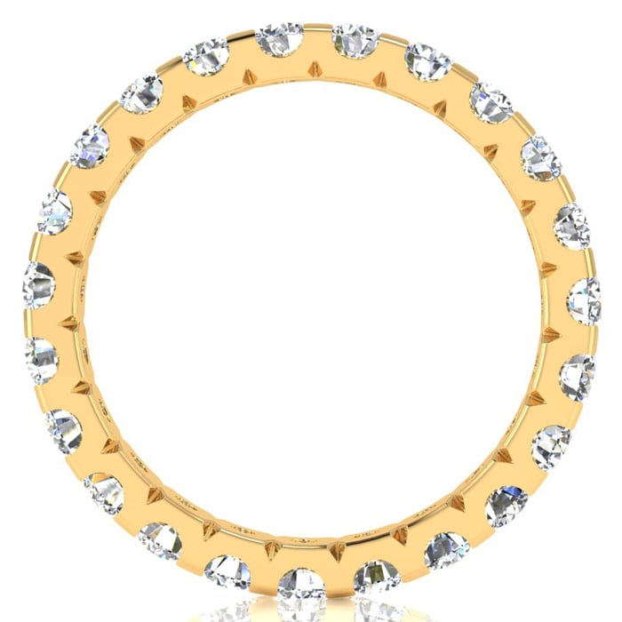 2 Carat Round Lab Grown Diamond Eternity Ring In 14 Karat Yellow Gold, Ring Size 5