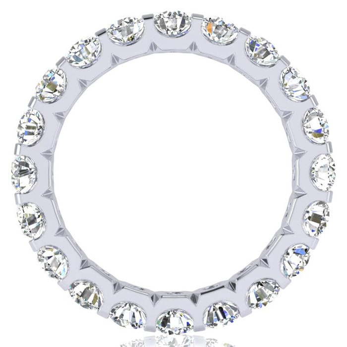 3 Carat Round Lab Grown Diamond Eternity Ring In 14 Karat White Gold, Ring Size 5.5