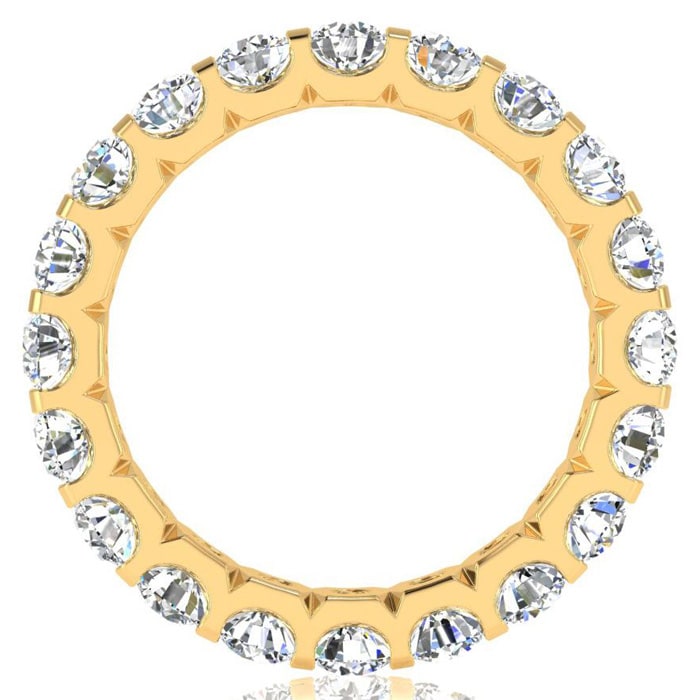 3 Carat Round Lab Grown Diamond Eternity Ring In 14 Karat Yellow Gold, Ring Size 7