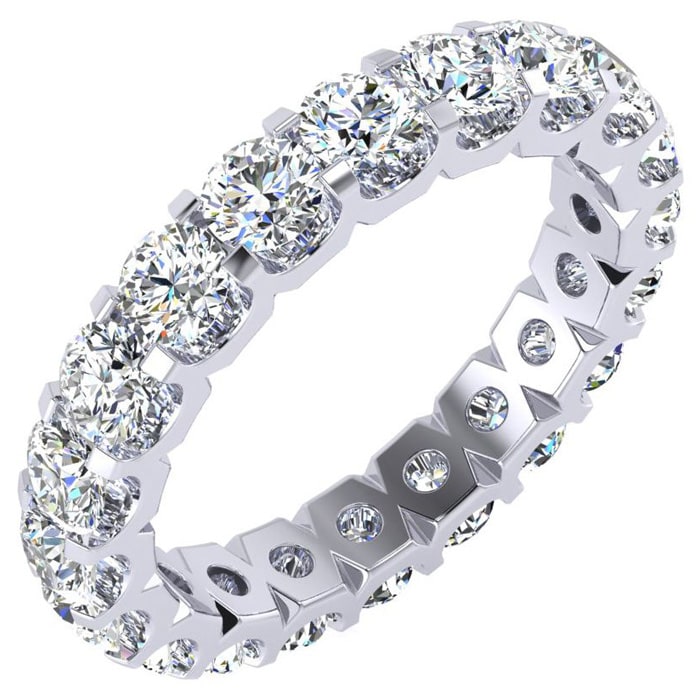 3 Carat Round Lab Grown Diamond Eternity Ring In Platinum, Ring Size 7