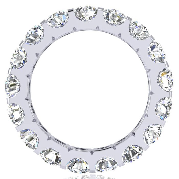 4 Carat Round Lab Grown Diamond Eternity Ring In Platinum, Ring Size 6.5