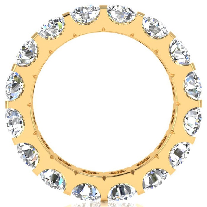 5 Carat Round Lab Grown Diamond Eternity Ring In 14 Karat Yellow Gold, Ring Size 9