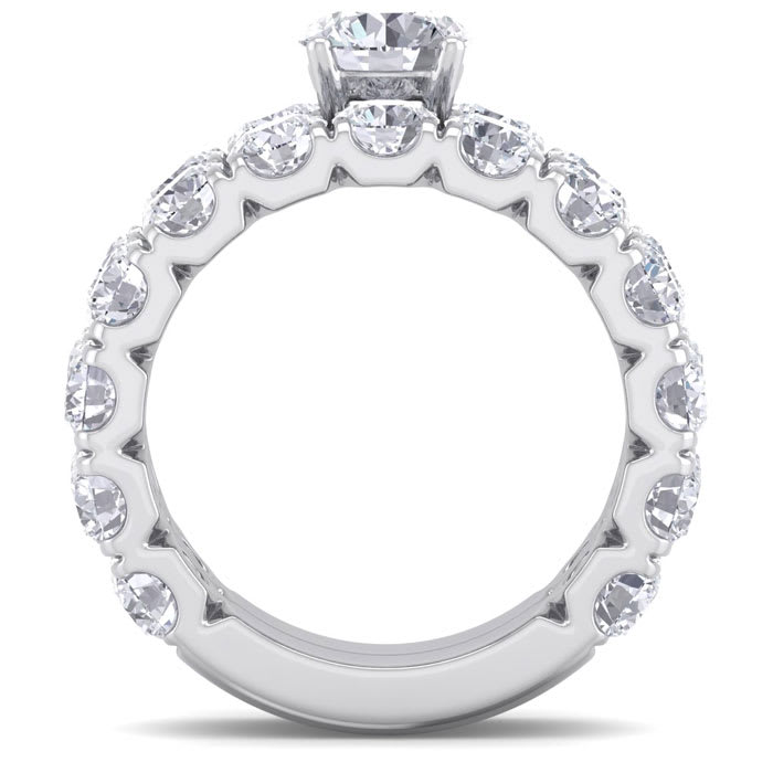 6 1/2 Carat Round Shape Diamond Bridal Set In 14 Karat White Gold