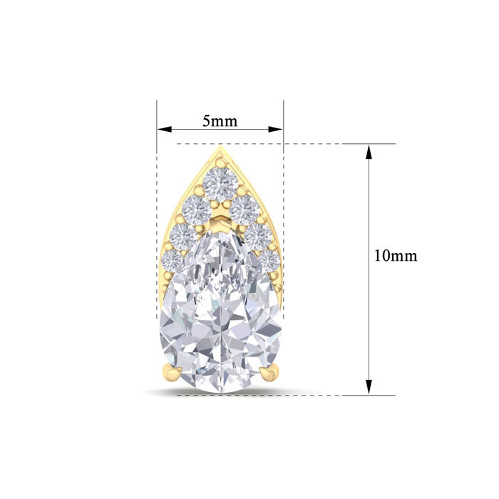 1 3/4 Carat Pear Shape Diamond Earrings In 14 Karat Yellow Gold