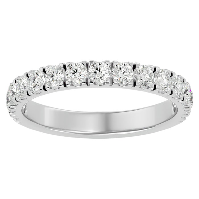 1 Carat Lab Grown Diamond Wedding Band In 14 Karat White Gold