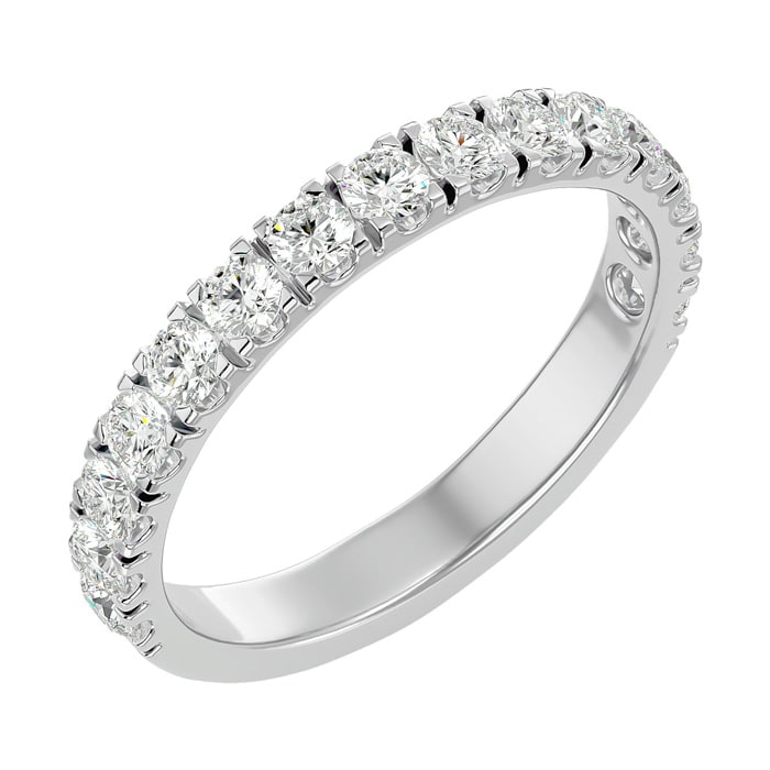 1 Carat Lab Grown Diamond Wedding Band In 14 Karat White Gold