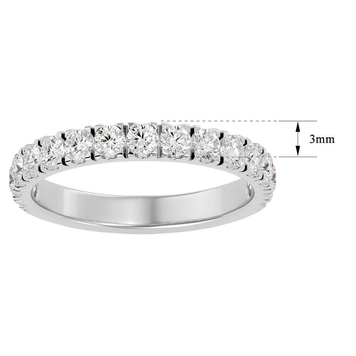 1 Carat Lab Grown Diamond Wedding Band In 14 Karat White Gold