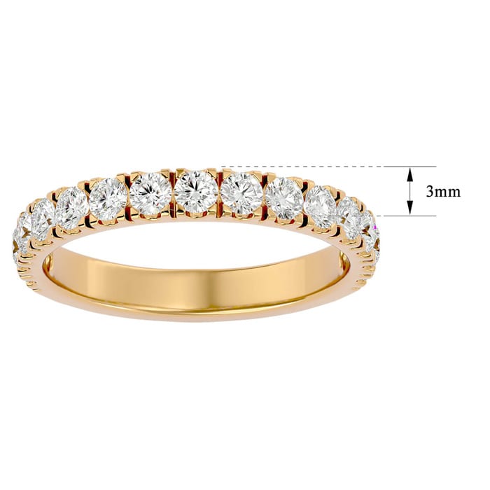 1 Carat Lab Grown Diamond Wedding Band In 14 Karat Yellow Gold