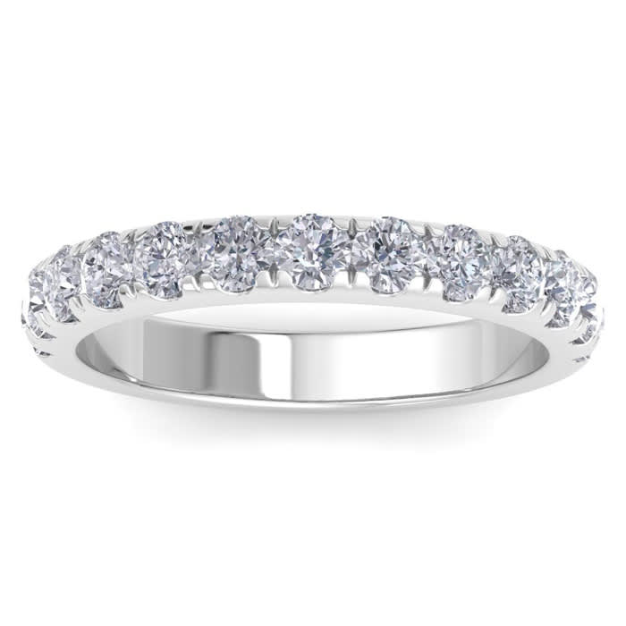 1 Carat Moissanite Wedding Band In 14K White Gold