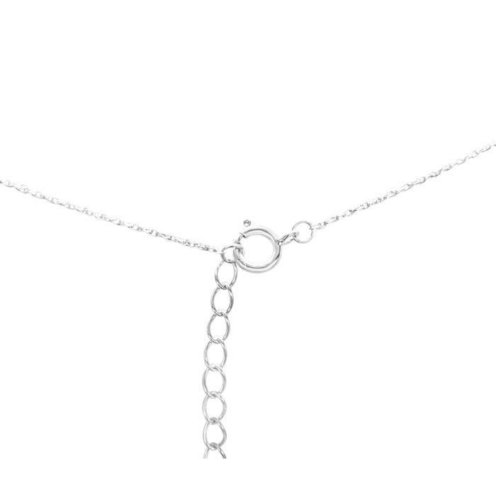 1/10 Carat Diamond Cross Necklace In Sterling Silver, 17 Inches