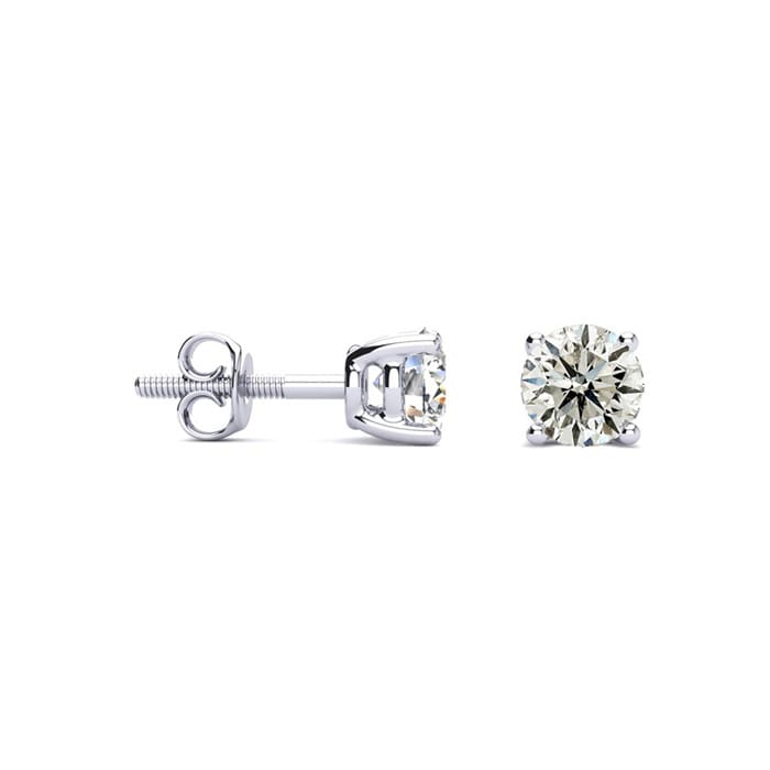 3/8 Carat Diamond SINGLE Stud Earrings In 14 Karat White Gold