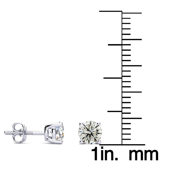 3/8 Carat Diamond SINGLE Stud Earrings In 14 Karat White Gold