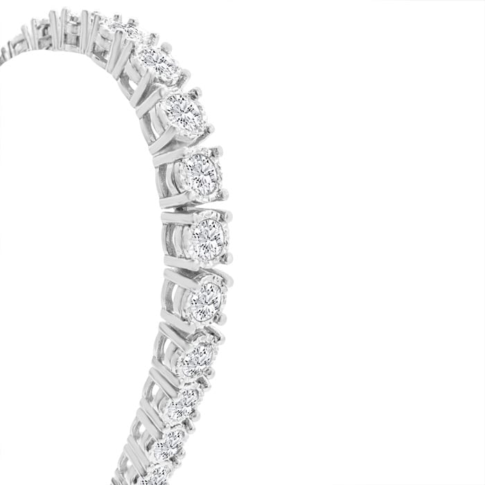 Estate Jewelry 6 Carat Natural Round Diamond Tennis Bracelet In Sterling Silver, 7 Inches