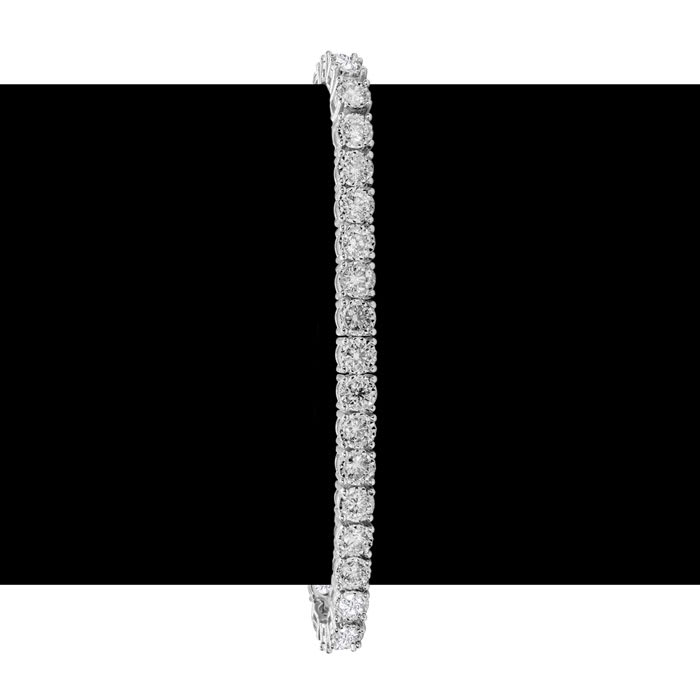 Estate Jewelry 6 Carat Natural Round Diamond Tennis Bracelet In Sterling Silver, 7 Inches