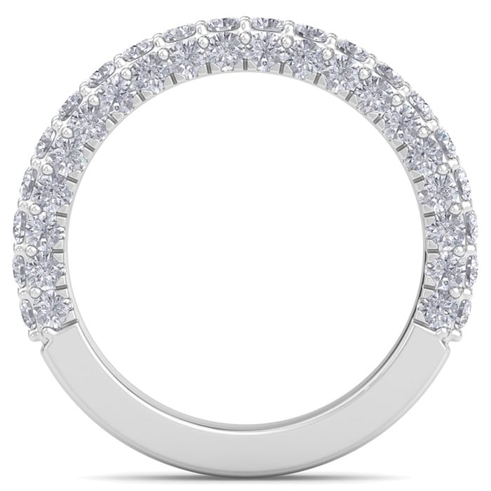 1 1/4 Carat Wedding Diamond Band Ring In 14K White Gold