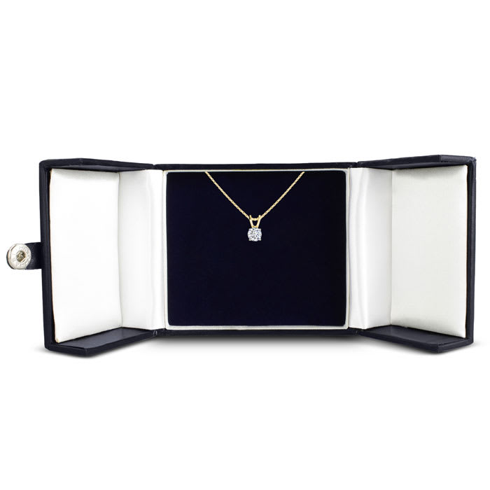 1/2 Carat Real Diamond Necklace In Yellow Gold. Amazing Quality. Lowest Price Anywhere
