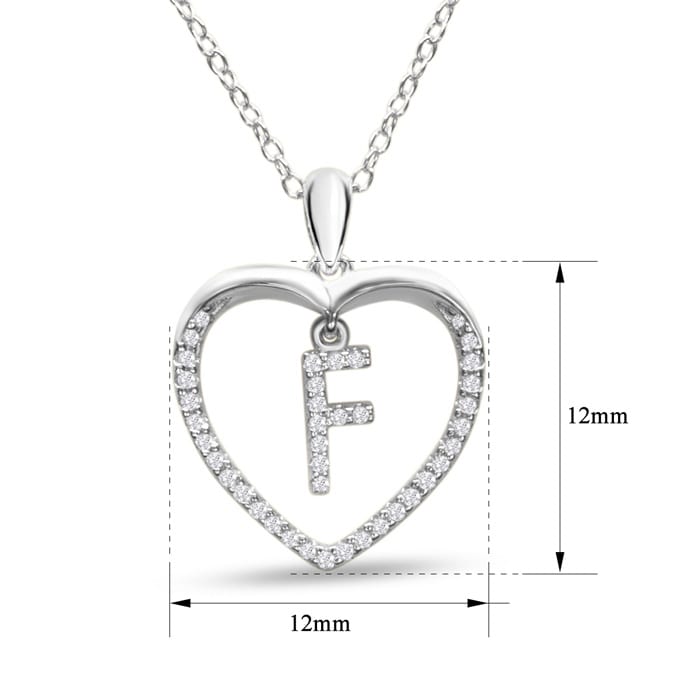 Diamond Initial Necklace; Initial Diamond Necklace In Sterling Silver