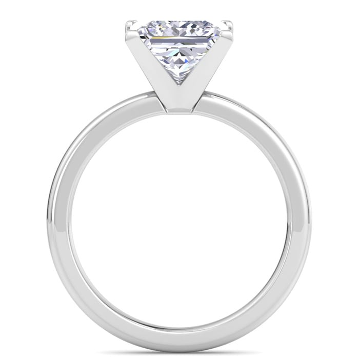 3 Carat Princess Cut Lab Grown Diamond Ring In 14K White Gold, Solitaire