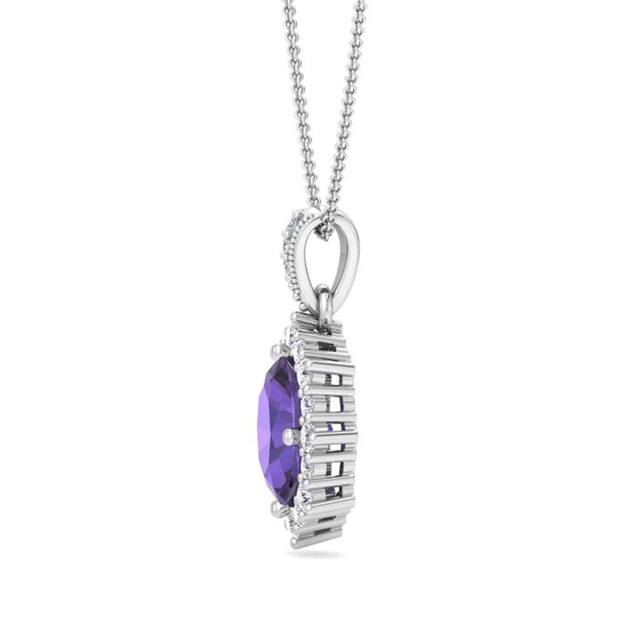 Amethyst Necklace: 1 1/3 Carat Amethyst and Diamond Necklace