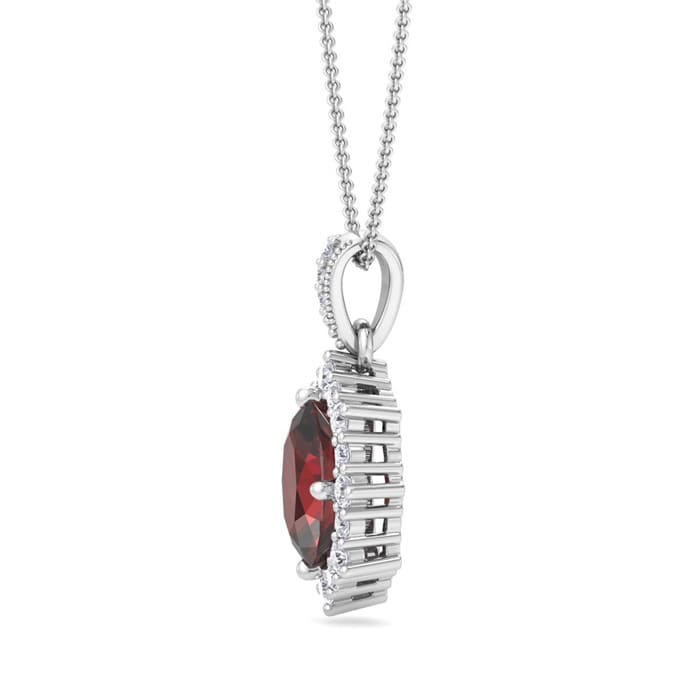 Garnet Necklace: 1 3/4 Carat Garnet and Diamond Necklace